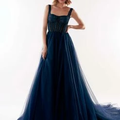 Milla Delicate Square-Neck Maxi Tulle Dress