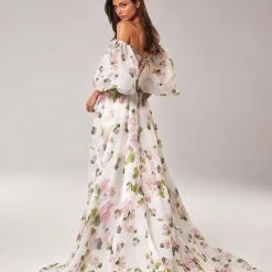 Milla Apple Blossom Elegant Floral Puff Sleeve Maxi Dress