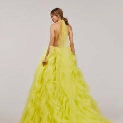 Milla Turtleneck Festive Yellow Evening Gown COLLECTIONS
