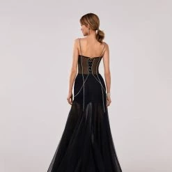 Milla Classy Tulle Dress Embellished With Bright Rhinestone Decor