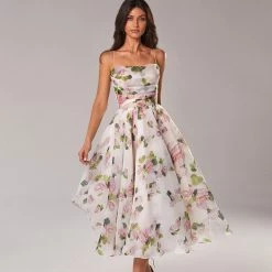Milla Apple Blossom Tender Spaghetti Strap Midi Dress