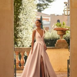 Milla COLLECTIONS Showstopper Mikado Ball Gown With A Front Slit