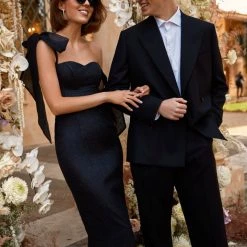 Milla COLLECTIONS Shimmering Evening Fitted Midi Dress 14 Milla COLLECTIONS Shimmering Evening Fitted Midi Dress