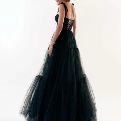 Milla COLLECTIONS Delicate Tie-Strap Maxi Tulle Dress