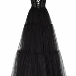 Milla COLLECTIONS Delicate Tie-Strap Maxi Tulle Dress