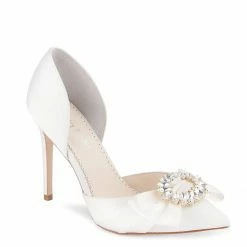 Bella Belle Ribbon And Crystal Ivory D’orsay Pump – Morgan