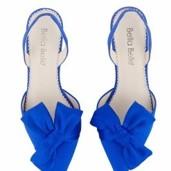 Bella Belle Blue Slingback Heels With Knotted Bow – Reese Blue