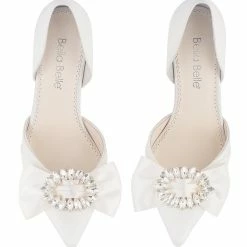 Bella Belle Ribbon And Crystal Ivory D’orsay Pump – Morgan