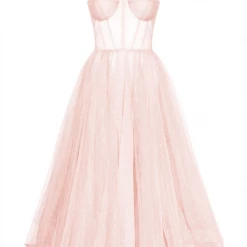 Milla Misty Rose Strapless Puffy Midi Tulle Dress COLLECTIONS