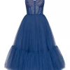 Milla COLLECTIONS Blue One-Shoulder Cocktail Tulle Dress