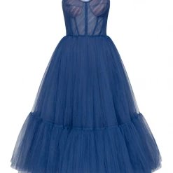 Milla COLLECTIONS Blue One-Shoulder Cocktail Tulle Dress