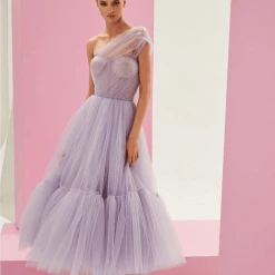 Milla Lavender One-Shoulder Cocktail Tulle Dress COLLECTIONS