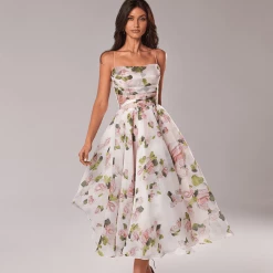 Milla Apple Blossom Tender Spaghetti Strap Midi Dress