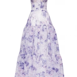 Milla COLLECTIONS Blue Peony Tender Floral Maxi Tie-strap Dress