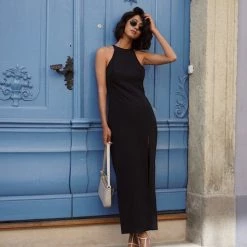 Milla COLLECTIONS Mock Neck Sleeveless Bodycon Dress