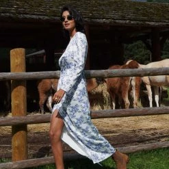 Milla COLLECTIONS Elegant Long-sleeved Floral Midi Dress 16 Milla COLLECTIONS Elegant Long-sleeved Floral Midi Dress