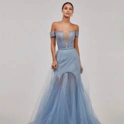 Milla Long Off-the-shoulder Prom Dress With Inner Skirt COLLECTIONS