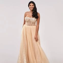 Milla Gittery Strapless Maxi Dress