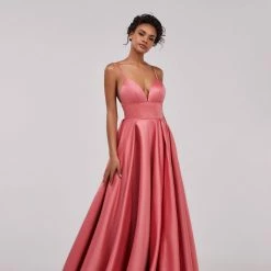 Milla COLLECTIONS Spaghetti Strap Ball Dress With Open Back