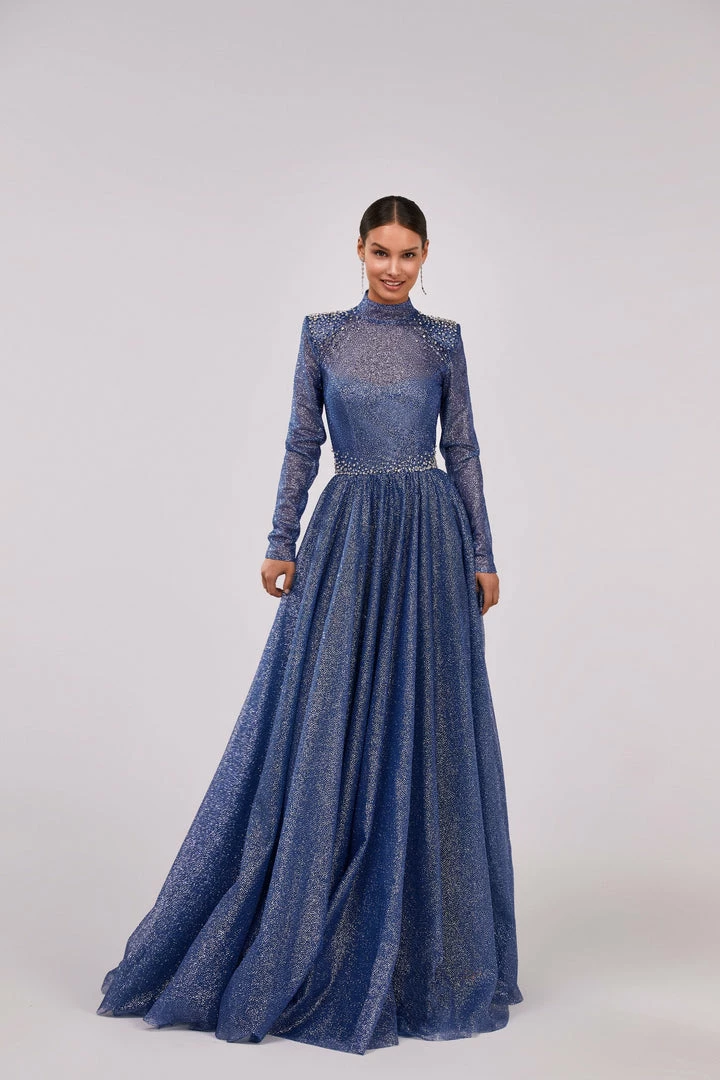 Milla COLLECTIONS Long-sleeve Maxi Dress Decorated With Shiny Rhinestones 3 Milla COLLECTIONS Long-sleeve Maxi Dress Decorated With Shiny Rhinestones