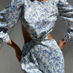 Milla COLLECTIONS Long-sleeved Dress With Side Cutouts