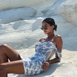 Milla Cute Off-the-shoulder Floral Dress With Sheer Built-in Corset COLLECTIONS