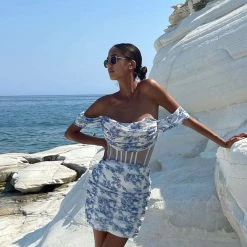 Milla Cute Off-the-shoulder Floral Dress With Sheer Built-in Corset COLLECTIONS