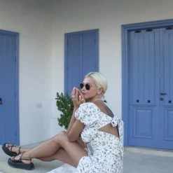 Milla Short-sleeved Dress With Tie-bow Back COLLECTIONS 31 Milla Short-sleeved Dress With Tie-bow Back COLLECTIONS