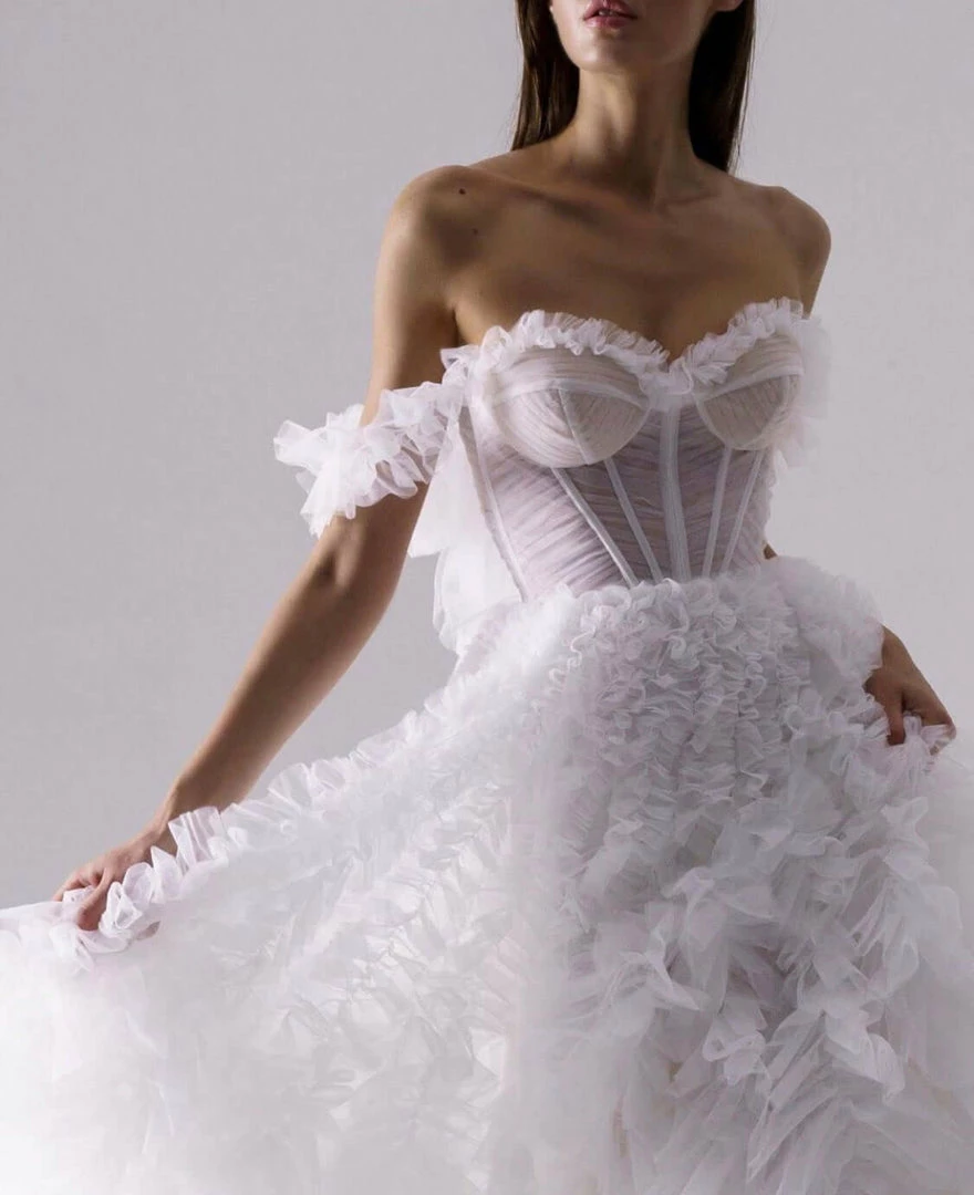 Milla Ivory All Ruffled Up Evening Fluffy Dress 4 Milla Ivory All Ruffled Up Evening Fluffy Dress