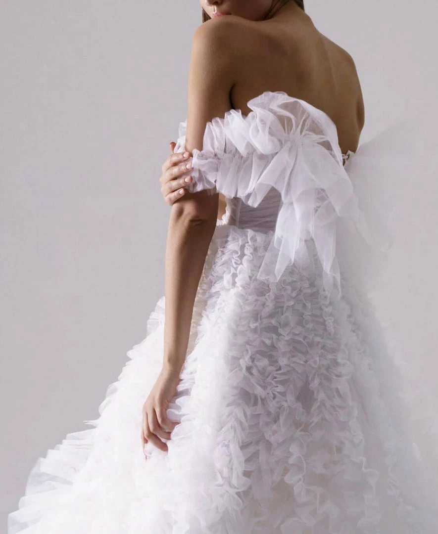 Milla Ivory All Ruffled Up Evening Fluffy Dress 5 Milla Ivory All Ruffled Up Evening Fluffy Dress