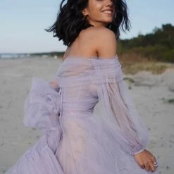 Milla Lavender Sheer Sleeves Maxi Tulle Dress COLLECTIONS