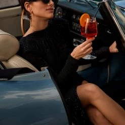 Milla Sparkling Long Sleeved Black Sequin Dress COLLECTIONS