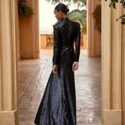 Milla Long-sleeve Black Sequin Dress COLLECTIONS 13 Milla Long-sleeve Black Sequin Dress COLLECTIONS