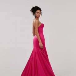 Milla COLLECTIONS Fuchsia Fitted Maxi Dress With Sequin Silver Bra