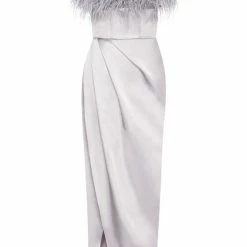 Milla Celina Slip Midi Feathered Dress COLLECTIONS