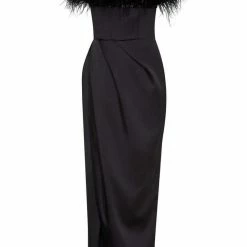 Milla Celina Slip Midi Feathered Dress COLLECTIONS