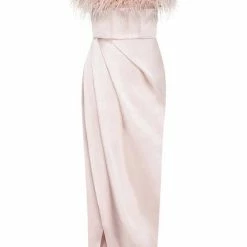 Milla Celina Slip Midi Feathered Dress COLLECTIONS