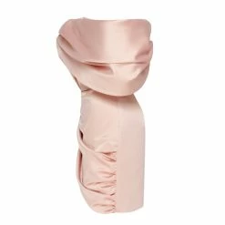 Milla Pink Ruched Bow-neckline Party Mini Dress