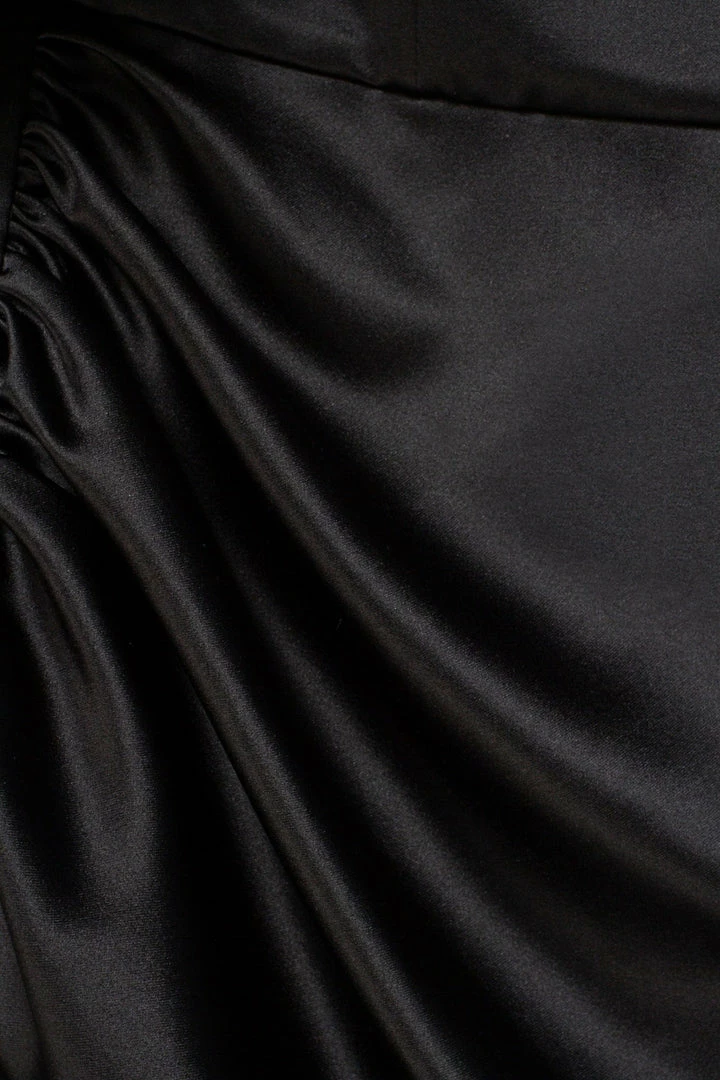 Milla COLLECTIONS Black Ruched Bow-neckline Party Mini Dress 14 Milla COLLECTIONS Black Ruched Bow-neckline Party Mini Dress