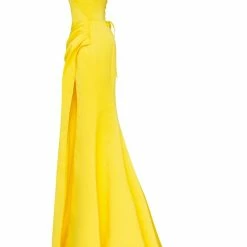 Milla Strapless Evening Gown With Thigh Slit 80 Milla Strapless Evening Gown With Thigh Slit