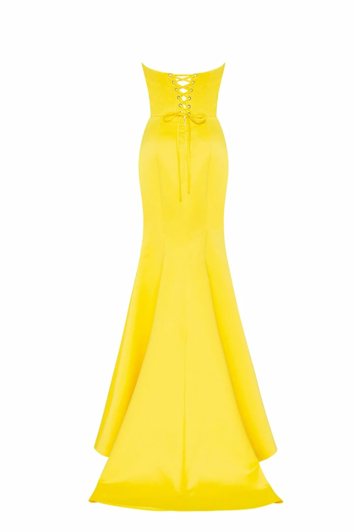 Milla Strapless Evening Gown With Thigh Slit 28 Milla Strapless Evening Gown With Thigh Slit