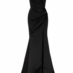 Milla Strapless Evening Gown With Thigh Slit 87 Milla Strapless Evening Gown With Thigh Slit