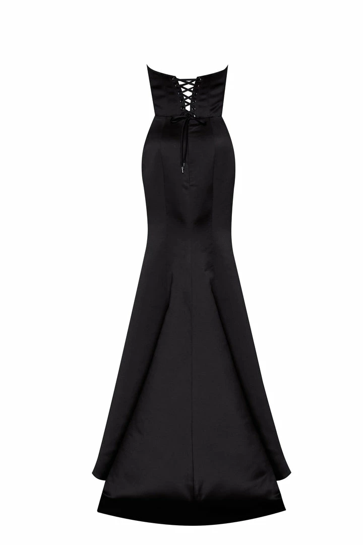 Milla Strapless Evening Gown With Thigh Slit 39 Milla Strapless Evening Gown With Thigh Slit