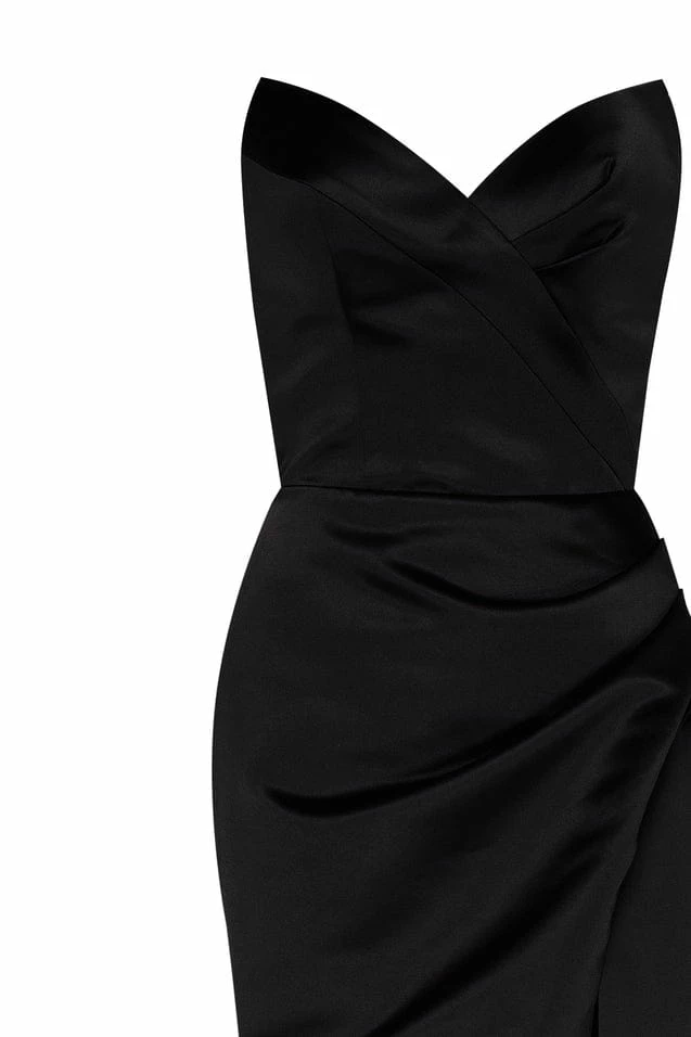 Milla Strapless Evening Gown With Thigh Slit 41 Milla Strapless Evening Gown With Thigh Slit