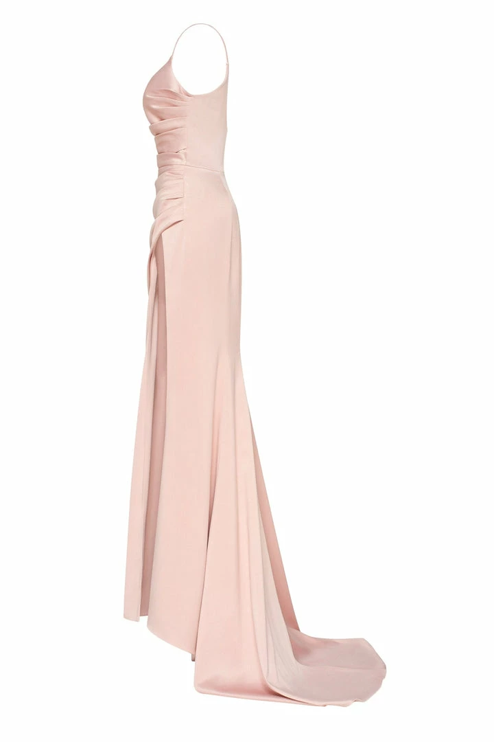 Milla Strapped Gown With Sexy Thigh Side Slit 14 Milla Strapped Gown With Sexy Thigh Side Slit