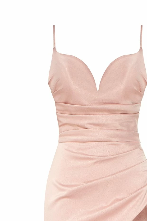 Milla Strapped Gown With Sexy Thigh Side Slit 17 Milla Strapped Gown With Sexy Thigh Side Slit