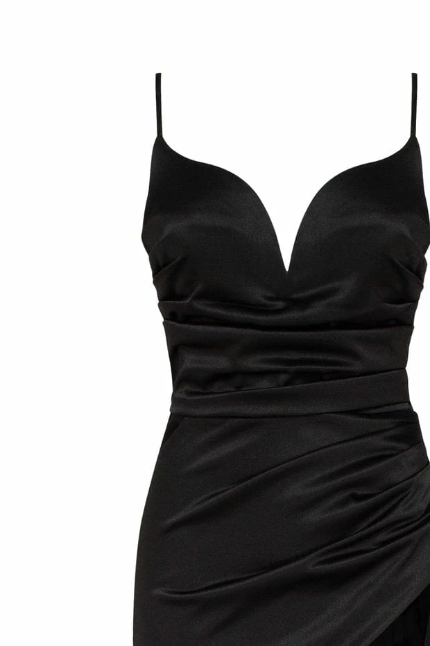 Milla Strapped Gown With Sexy Thigh Side Slit 31 Milla Strapped Gown With Sexy Thigh Side Slit