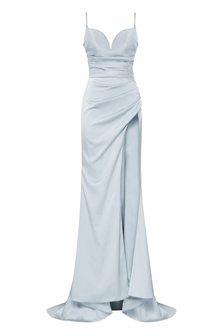 Milla Strapped Gown With Sexy Thigh Side Slit 4 Milla Strapped Gown With Sexy Thigh Side Slit