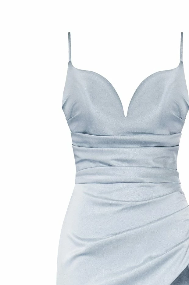 Milla Strapped Gown With Sexy Thigh Side Slit 10 Milla Strapped Gown With Sexy Thigh Side Slit