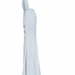 Milla COLLECTIONS Light Blue Mock Neck Sleeveless High Slit Dress